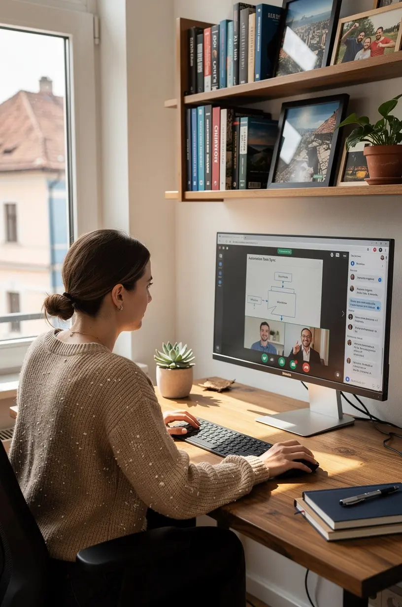 Diagramă explicativă a modului în care unelte digitale simplifică procese repetitive în industrie.
